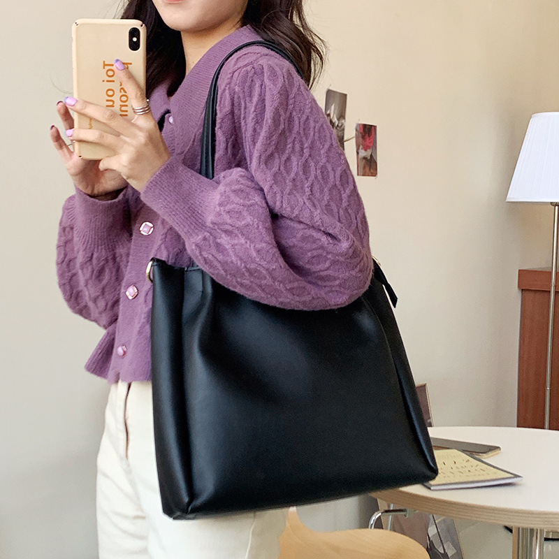 Bags for women's trendy daily shoulder bags, large capacity simple tote bags, student handheld crossbody bags