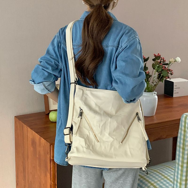 Bags with large capacity pleated commuting tote bags for autumn and winter backpacks for women's high-end single-shoulder crossbody bags